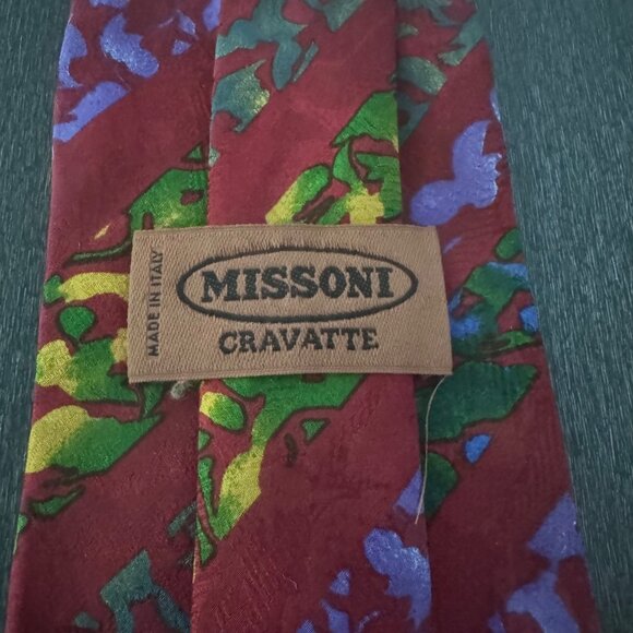 Missoni Cravatte 100% Silk Necktie Abstract Floral Design Made In Italy - Picture 3 of 6